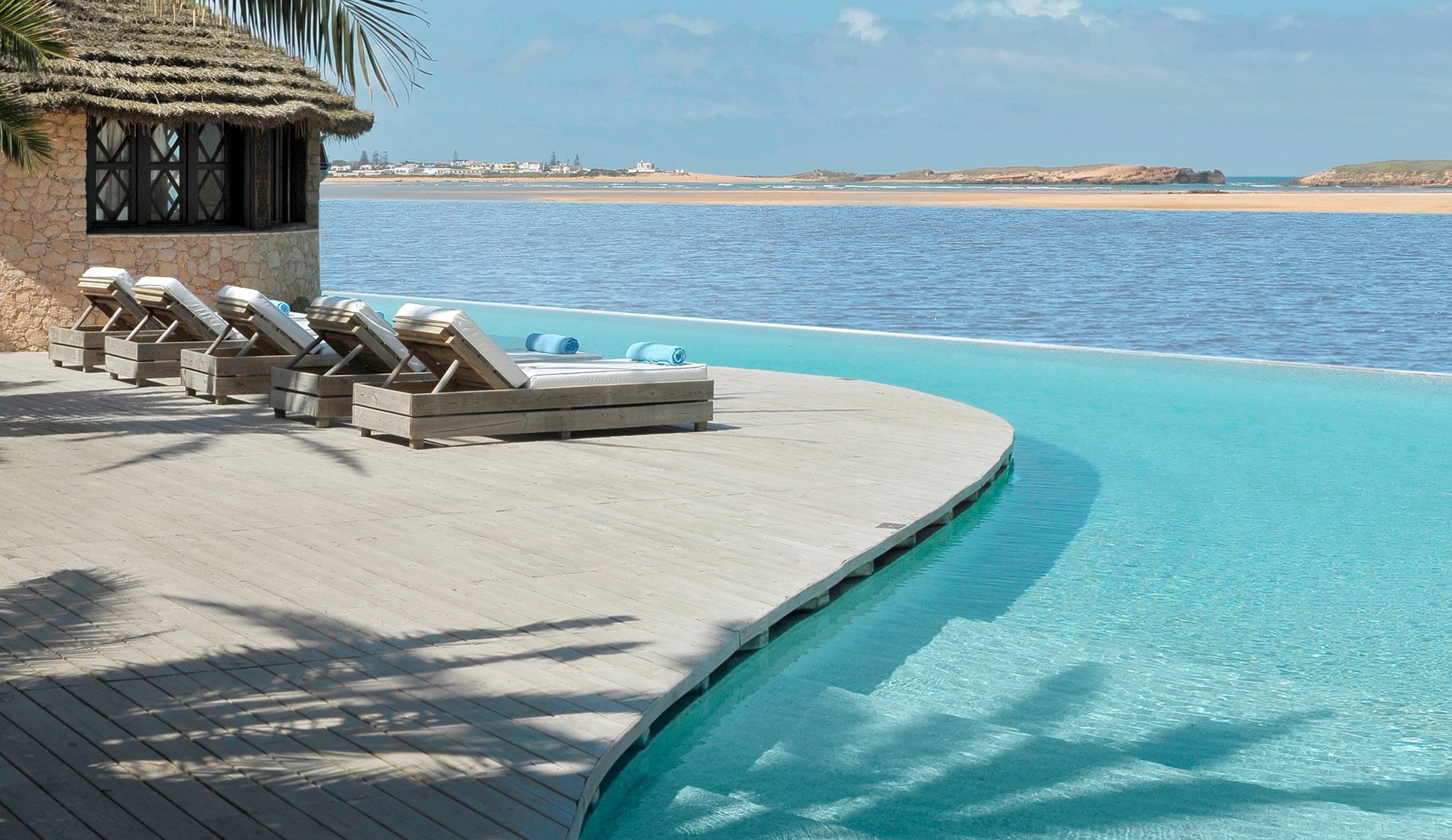 Hôtel de luxe La Sultana Oualidia 5 étoiles Afrique Maroc Oualidia piscine à débordement